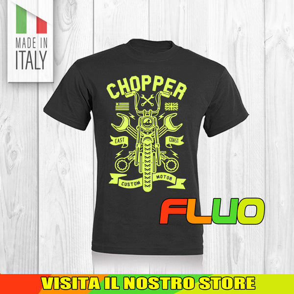 T SHIRT MAGLIA FLUO 12 BIKER MOTO CYCLE CHOPPERS MOTOR VINTAGE OLD UOMO DONNA