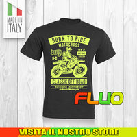 T SHIRT MAGLIA FLUO 14 BIKER MOTO CYCLE CHOPPERS MOTOR VINTAGE OLD UOMO DONNA