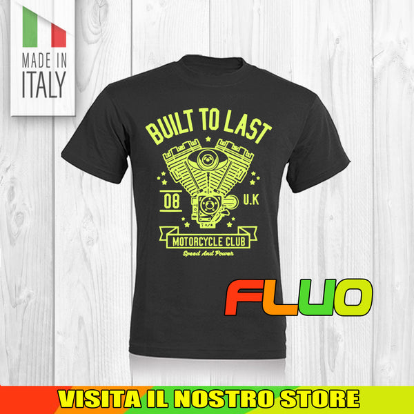 T SHIRT MAGLIA FLUO 15 BIKER MOTO CYCLE CHOPPERS MOTOR VINTAGE OLD UOMO DONNA