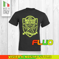 T SHIRT MAGLIA FLUO 7 BIKER MOTO CYCLE CHOPPERS MOTOR VINTAGE OLD UOMO DONNA